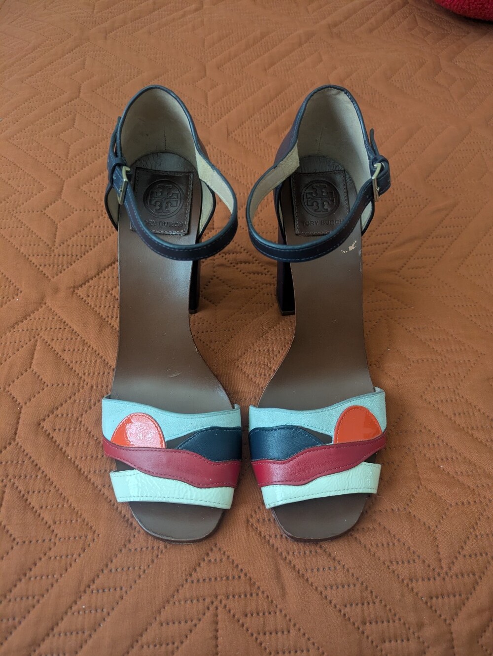 Tory Burch Multicolor Leather Ankle-Strap Sandals